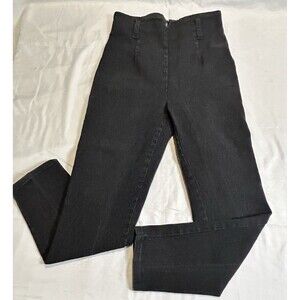 Vintage Frederick's of Hollywood High Waisted V-Front Jeans Pants Back Zipper 80